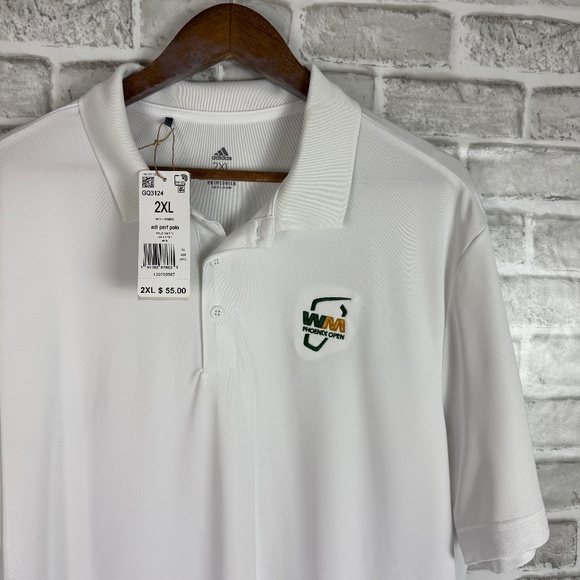 Adidas x Waste Management Phoenix Open White Performance Golf Polo Mens 2XL